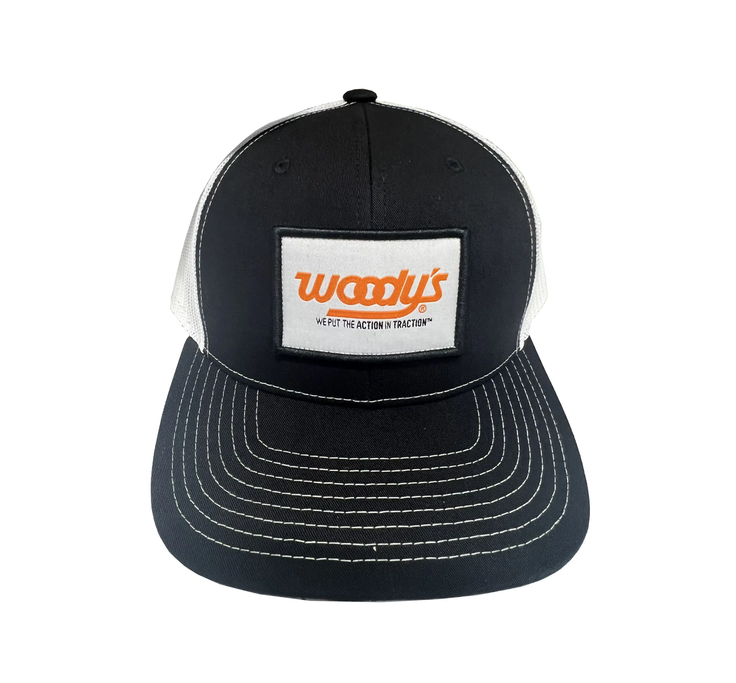 Customized Black White Trucker Hats Woven Patch Snapback Caps Custom Vietnam Factory Small MOQ 1