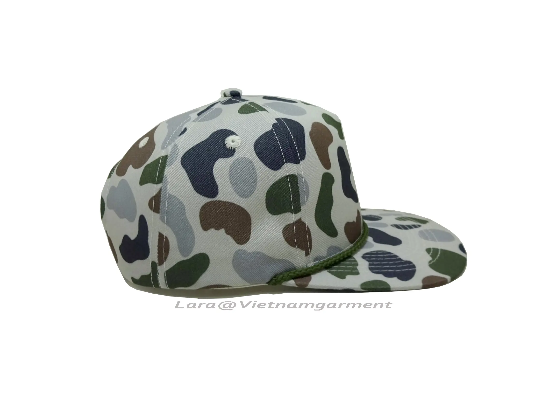 Customized Camo snapback Caps Vietnam Factory High Quality Hat Free Sample Cost Custom Logo Design Baseball Flat Bill 5