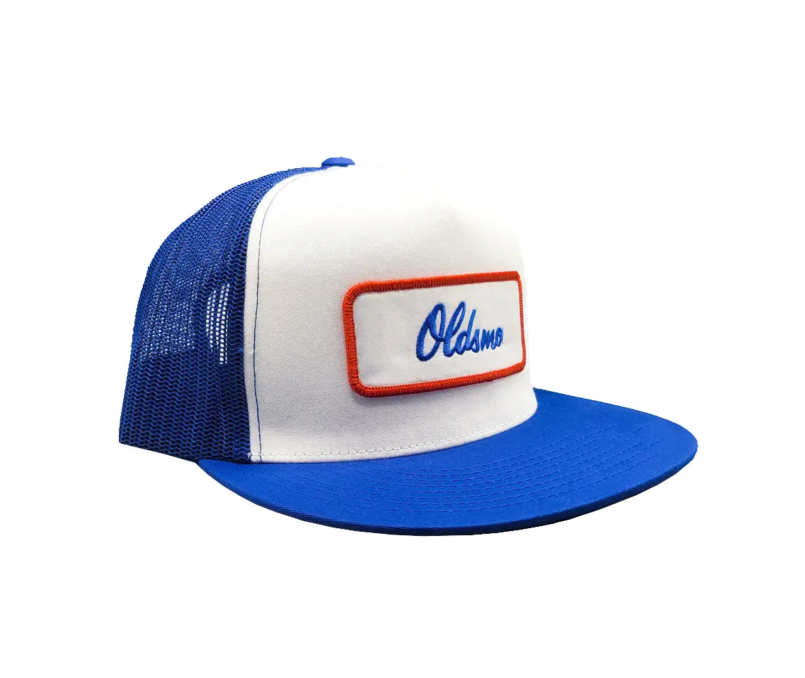 Customized Logo Cap for Man Hiphop Fashion 5 Panels Mix Blue and White Color Wholesale Promotional Trucker Hat Soft Headwear 3