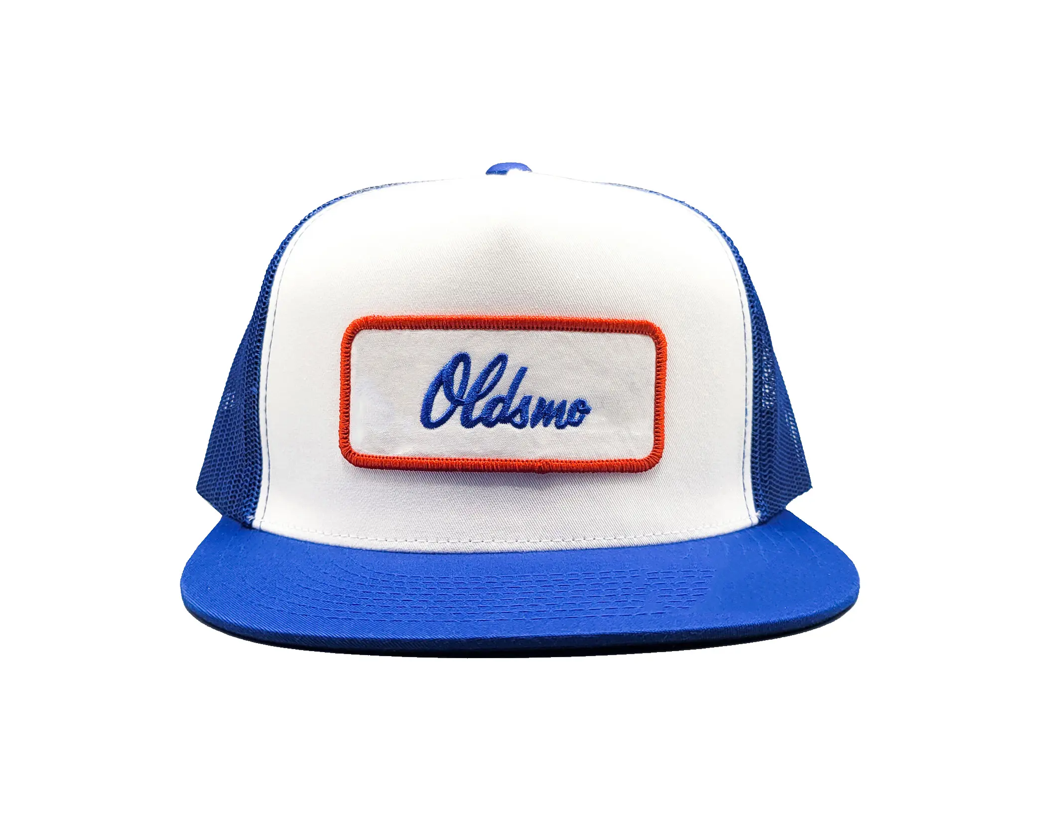 Customized Logo Cap for Man Hiphop Fashion 5 Panels Mix Blue and White Color Wholesale Promotional Trucker Hat Soft Headwear 1