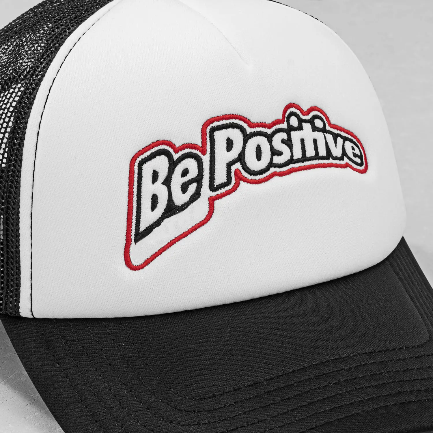 Customized Logo Foam Trucker Hat High Quality Mix Black/White Color Wholesale Sports Cap Mid Profile Support Sample Trucker Hat 2