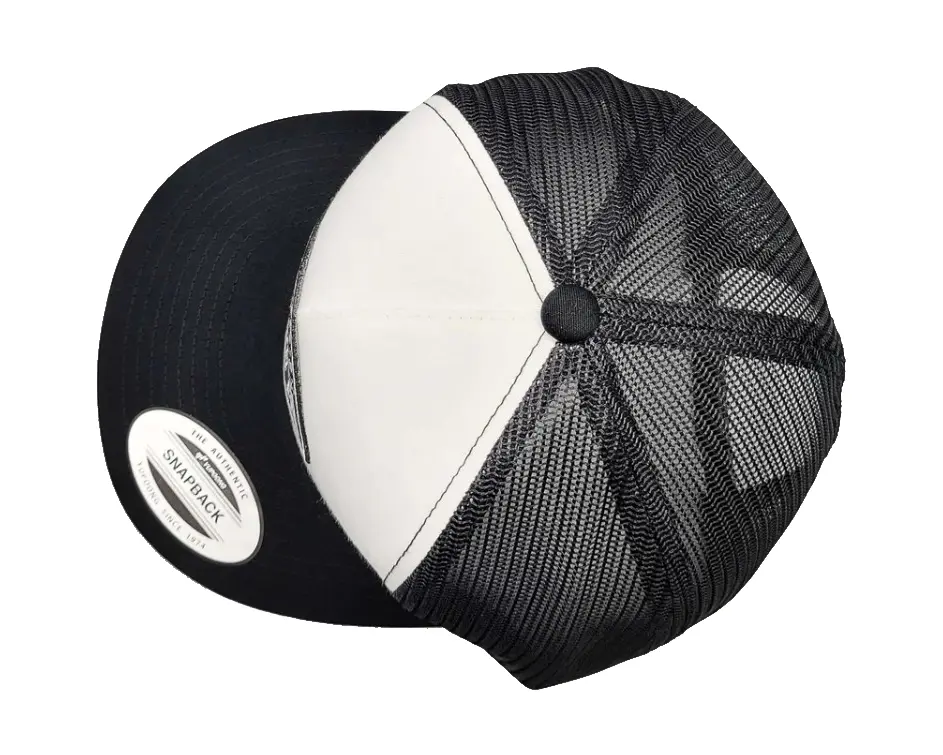 Customized Trucker Hat Mesh Back Flat Brim High Quality Mix Black and White Color Hiphop Promotional Sports Cap Trucker Hat 3
