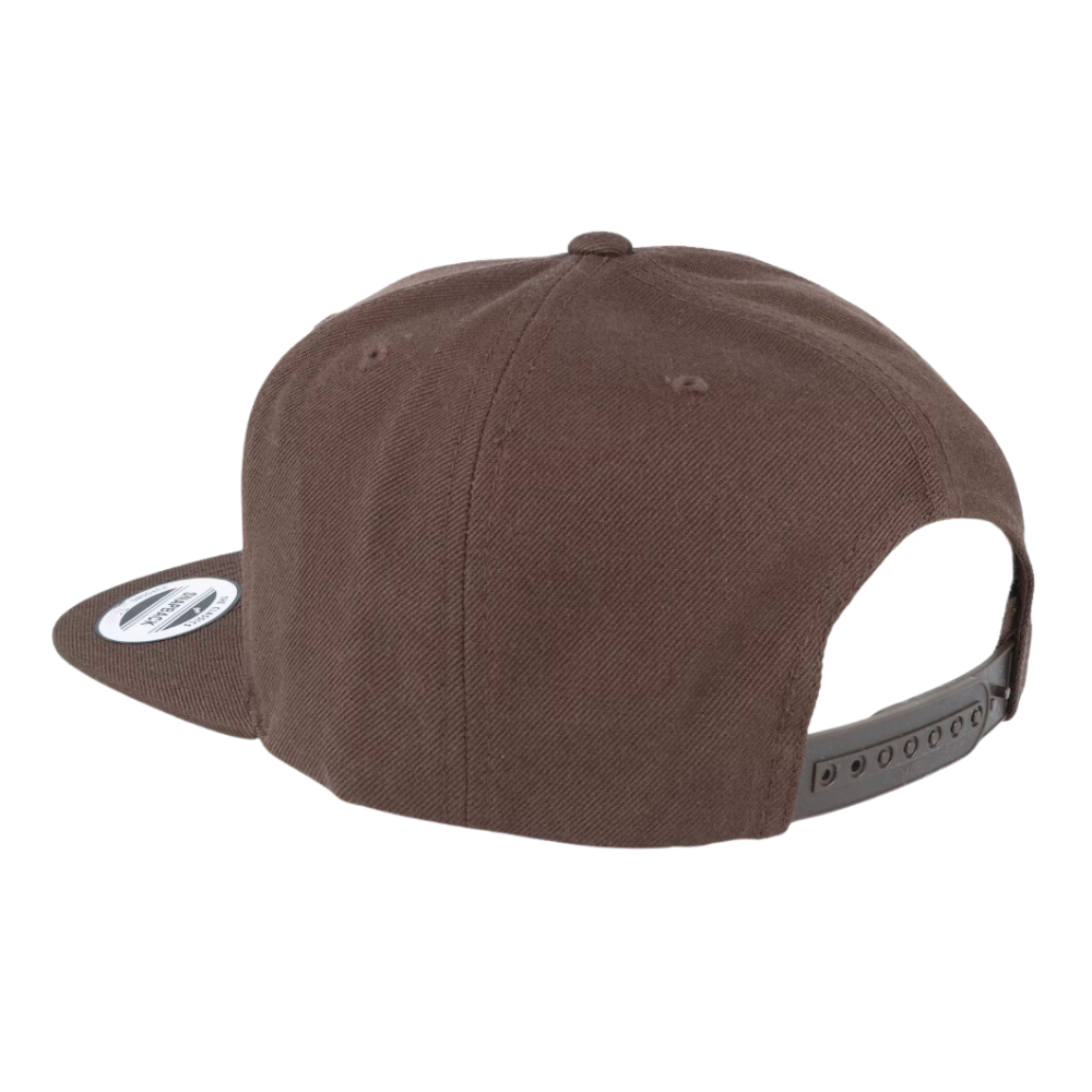Dark Choco Y Classic Snapback 6 Panel Flat Brim High Profile Structured Caps Plastic Single Row Buckle Streetstyle Party Unisex 2