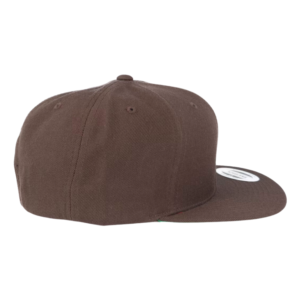 Dark Choco Y Classic Snapback 6 Panel Flat Brim High Profile Structured Caps Plastic Single Row Buckle Streetstyle Party Unisex 3