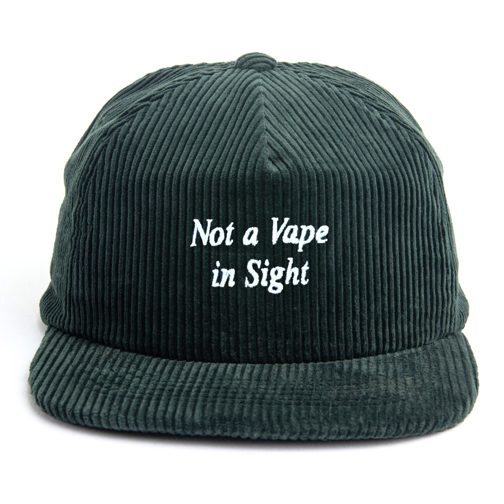 Dark Green Embroidered Corduroy Snapback Caps 5 Panel Custom Structured/Unstructured Plastic Single Row Buckle Vintage All Ages 3
