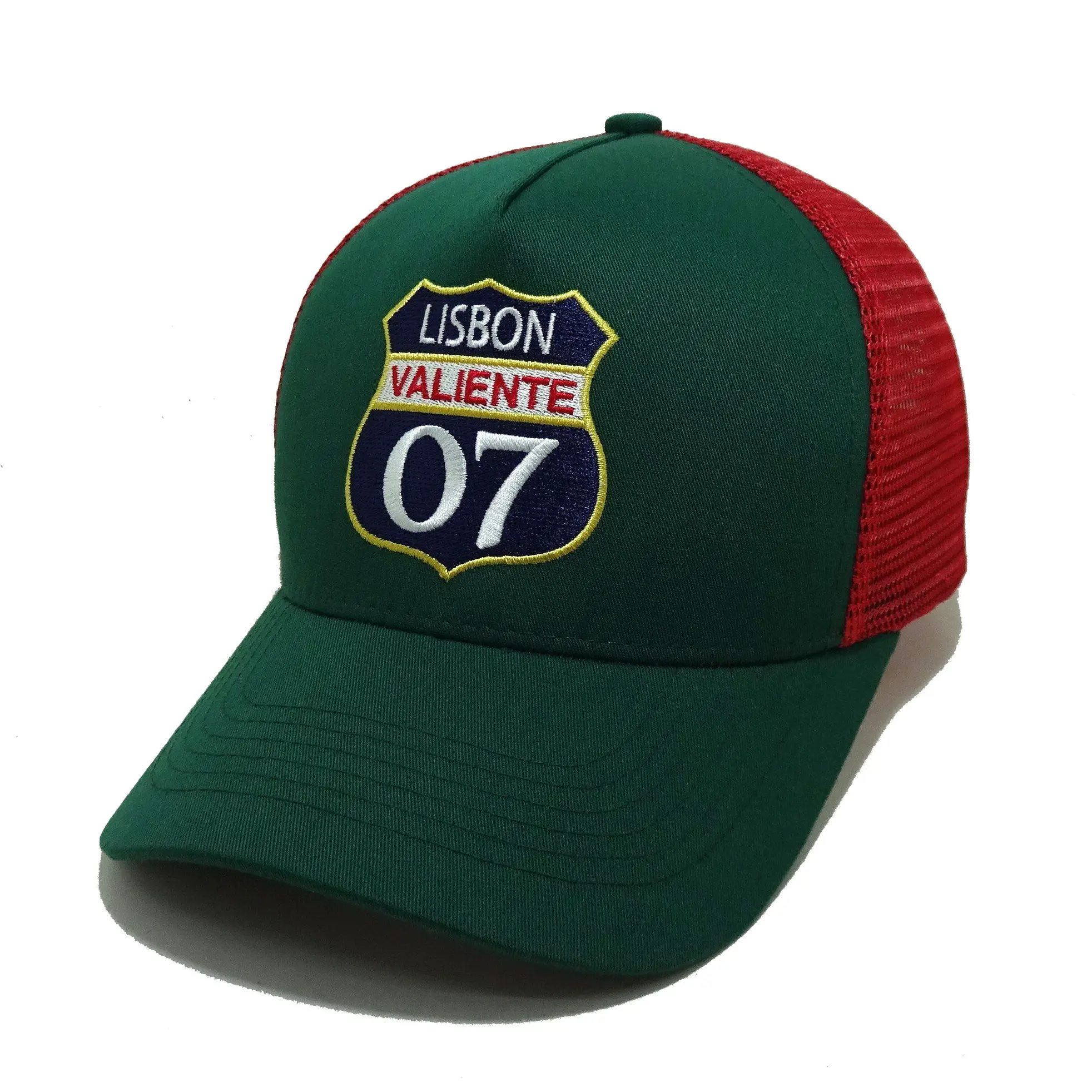 Dark Green Trucker hat 5 panel Embroidery Logo Custom Design Sport Hat For Business Vietnam Factory Support Sample Cost 1