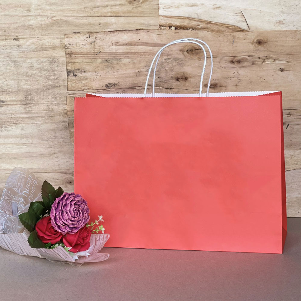 Kraft Paper Gift Bags With Handles Customized Size Eco-Friendly Shopping Accessories White Kraft Paper Vietnam Manufacturer 4