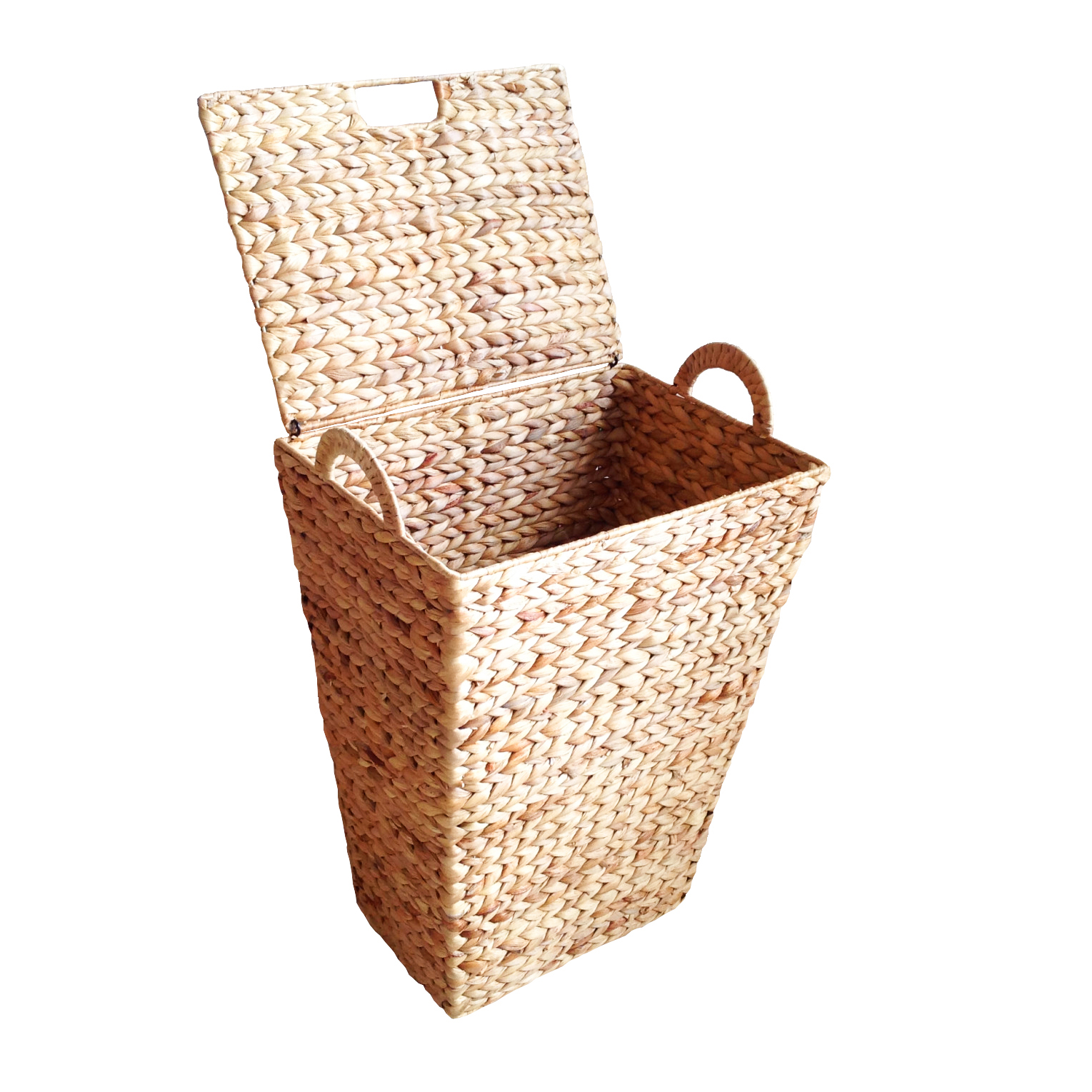 Good Price Rectangular Water Hyacinth Hamper Covered With Lids And 2 Small Baskets Handles On Both Sides Are Easy To Move 3