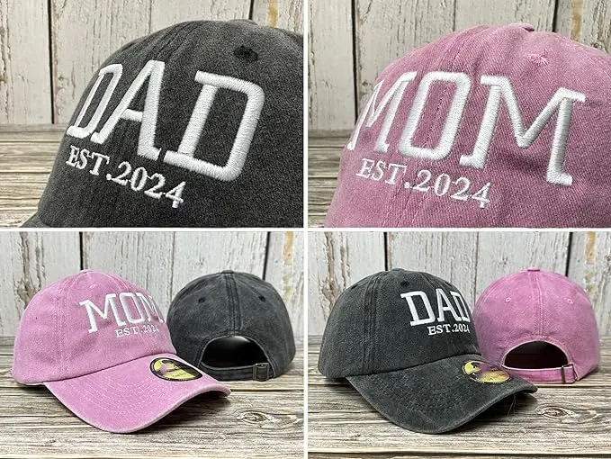 Denim Baseball Cap Hat With Print and Embroidery Logo Pink Gray Vintage Gorras Sports Women Baseball Caps Hats 4