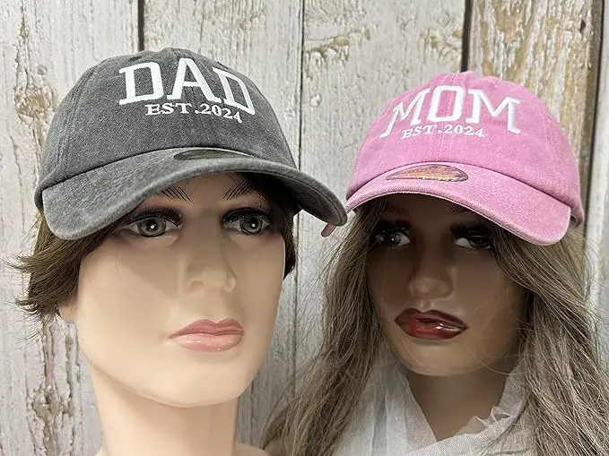 Denim Baseball Cap Hat With Print and Embroidery Logo Pink Gray Vintage Gorras Sports Women Baseball Caps Hats 5