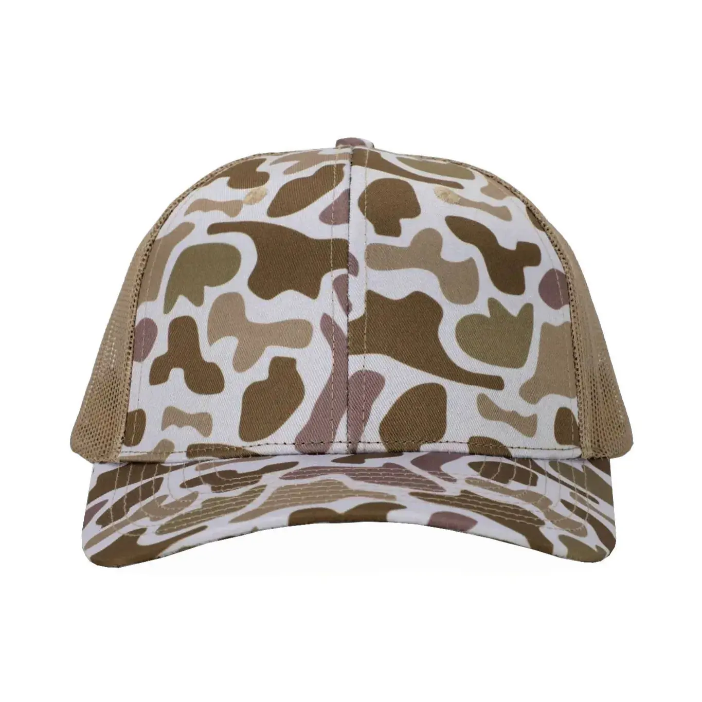 Desert Camo Custom Logo Wholesale Products Trucker Hat 6-Panel Curved Brim High Quality Promotional Sport Dad Cap Trucker Hat 1