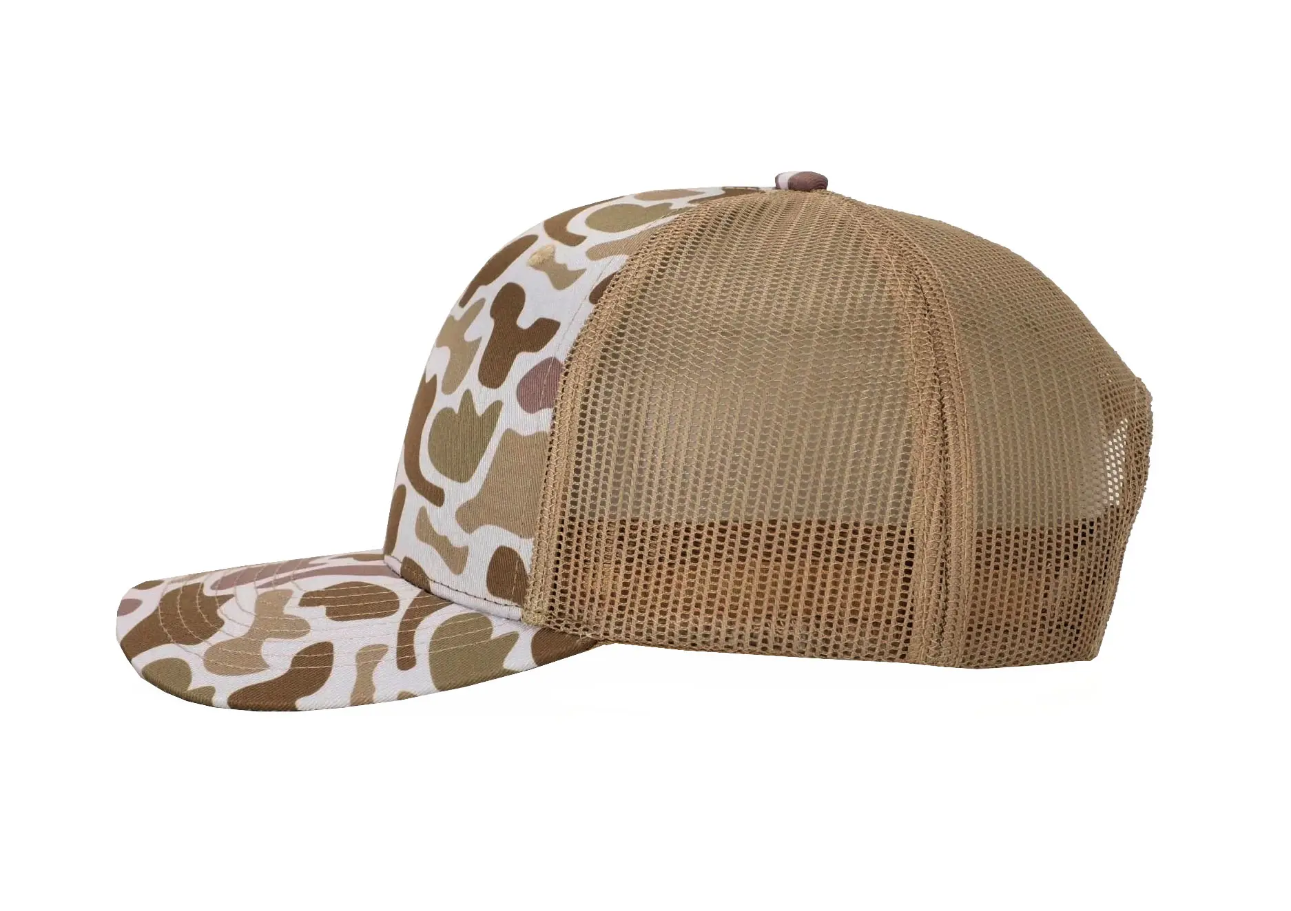 Desert Camo Custom Logo Wholesale Products Trucker Hat 6-Panel Curved Brim High Quality Promotional Sport Dad Cap Trucker Hat 3