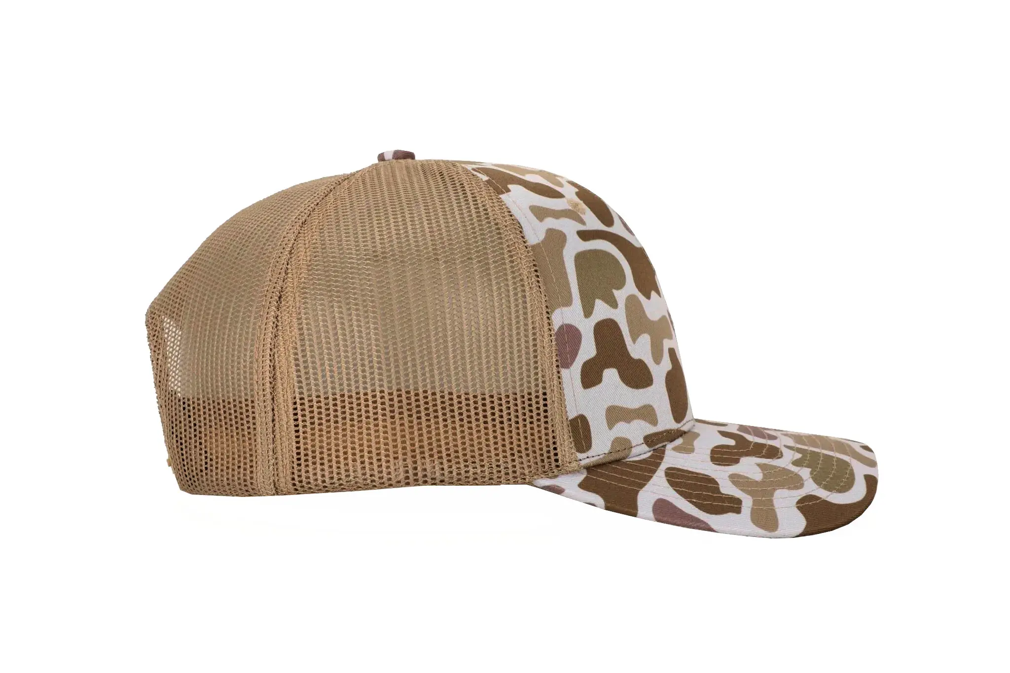 Desert Camo Custom Logo Wholesale Products Trucker Hat 6-Panel Curved Brim High Quality Promotional Sport Dad Cap Trucker Hat 4