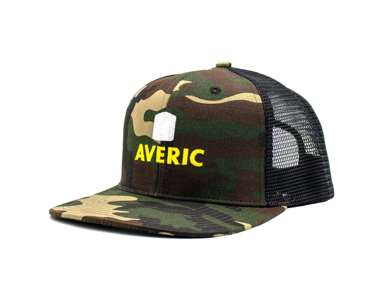 Digital Printing Camo Trucker Hat With Custom Logo High Quality Flat Brim Wholesale Promotional Sports Cap for Man Trucker Hat 2