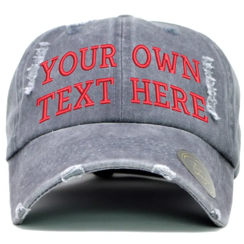 Distressed Baseball Cap Custom Vintage Washed Worn-Out Outdoor Denim Printed Old Baseball Cap 6