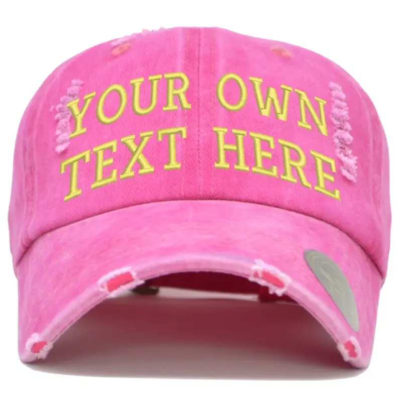 Distressed Baseball Cap Custom Vintage Washed Worn-Out Outdoor Denim Printed Old Baseball Cap 3