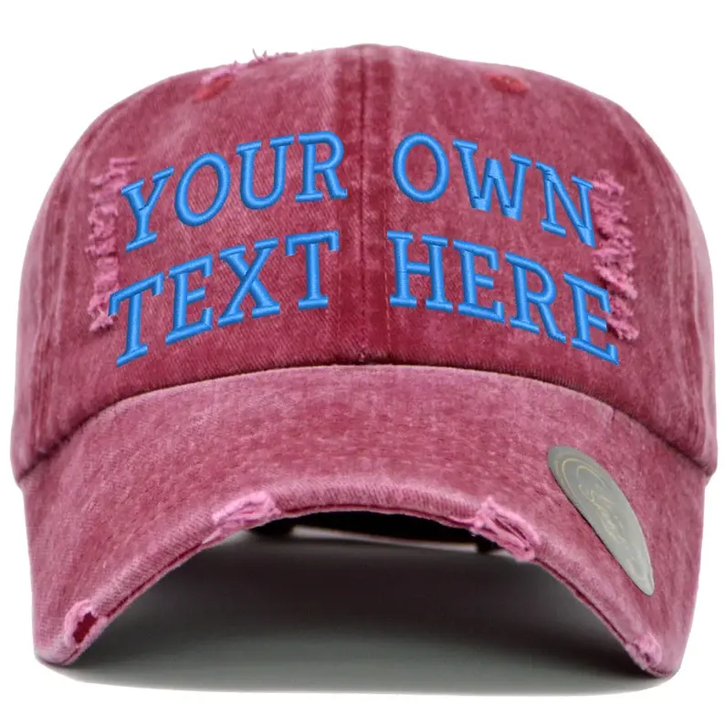 Distressed Baseball Cap Custom Vintage Washed Worn-Out Outdoor Denim Printed Old Baseball Cap 4