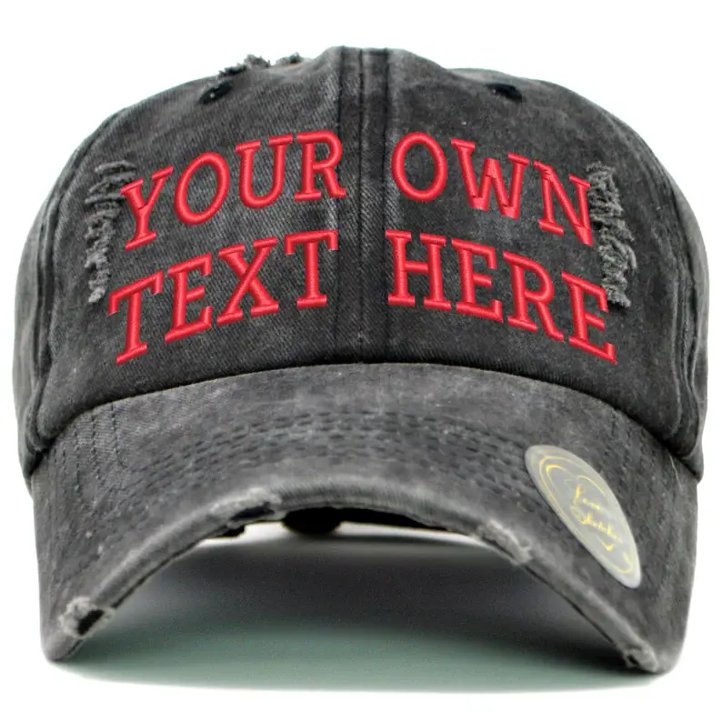 Distressed Baseball Cap Custom Vintage Washed Worn-Out Outdoor Denim Printed Old Baseball Cap