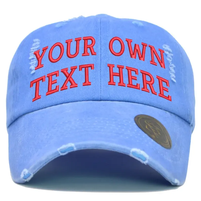 Distressed Baseball Cap Custom Vintage Washed Worn-Out Outdoor Denim Printed Old Baseball Cap 5