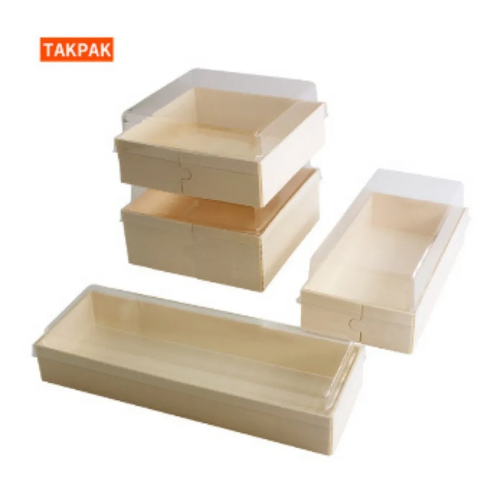 Biodegradable Food Packing Bakery Baking DIY Storage Boxes Square Wood Box For Food Packaging Takpak Brand Customized Service 2