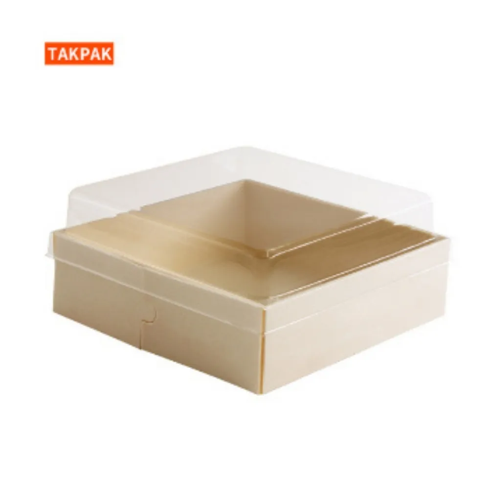 Biodegradable Food Packing Bakery Baking DIY Storage Boxes Square Wood Box For Food Packaging Takpak Brand Customized Service 3