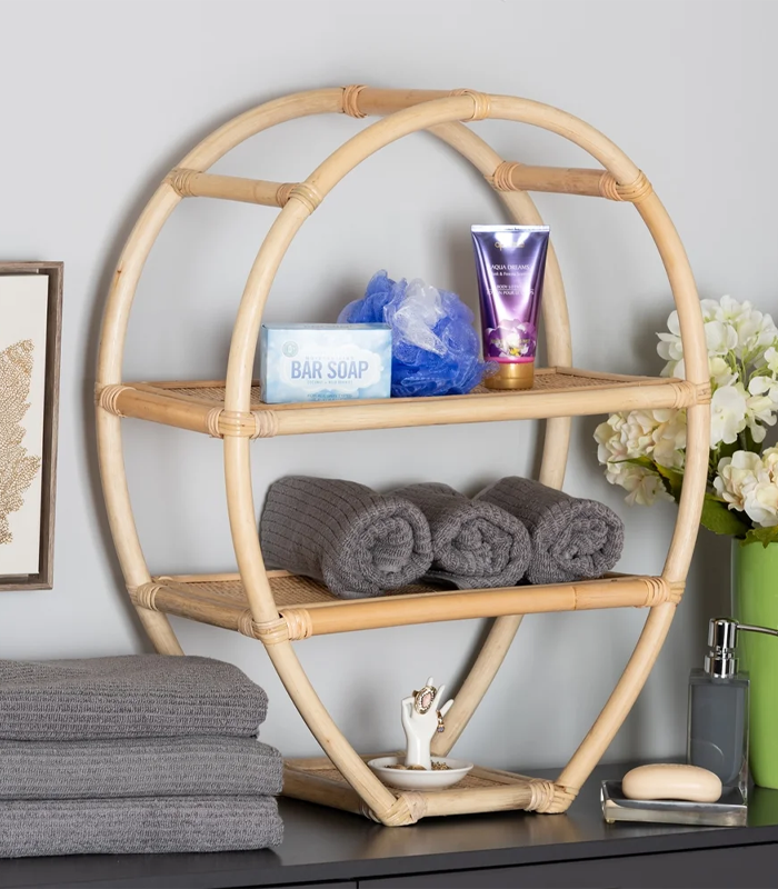 Durable rattan shelves Made In Vietnam Eco-friendly material used for Home decoration Storage shelf Wholesale 4