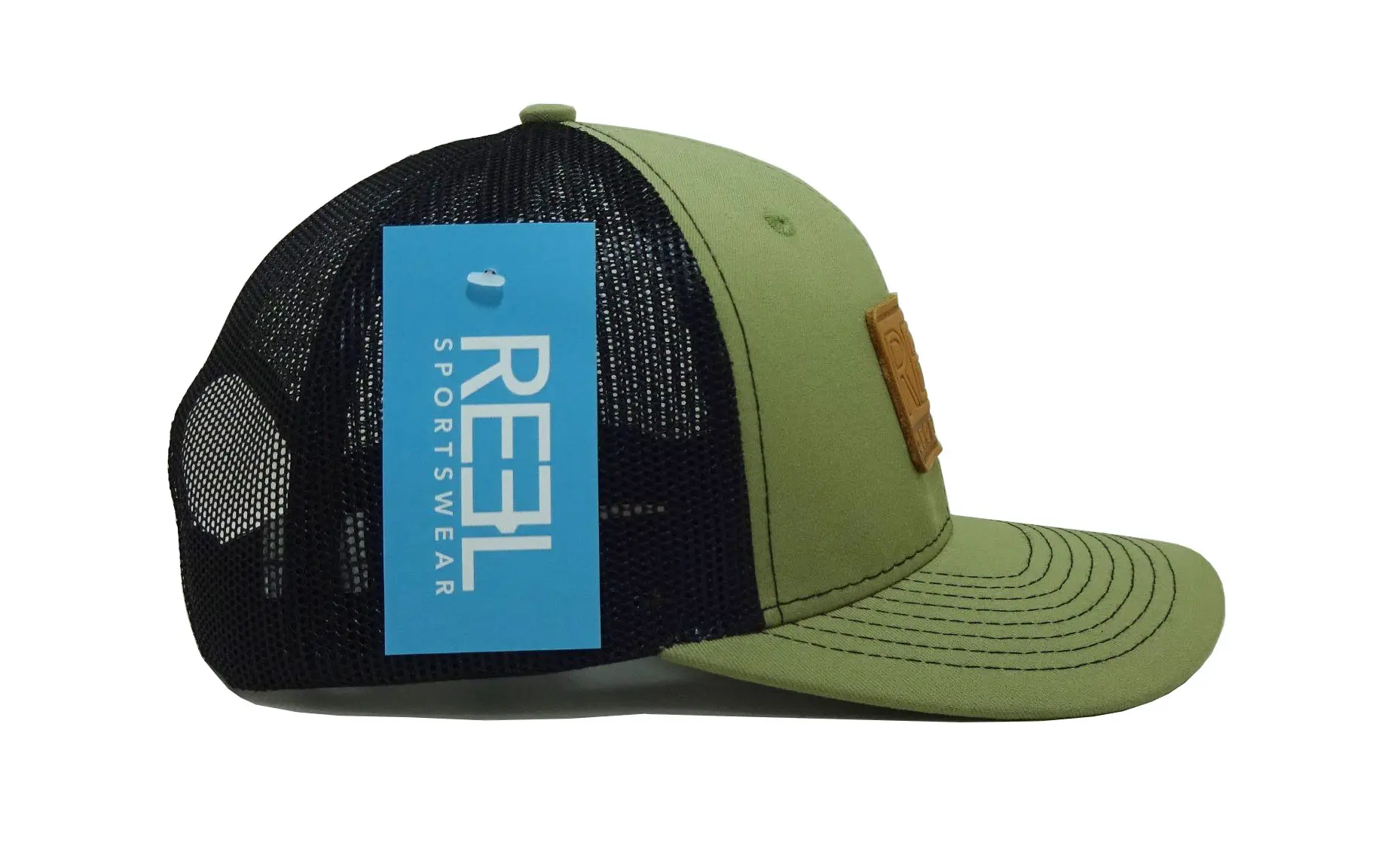 Emboss Leather Patch Logo Green Trucker Hats Custom Snapback Caps Custom Sublimated Patch Vietnam Promotional Hat 6