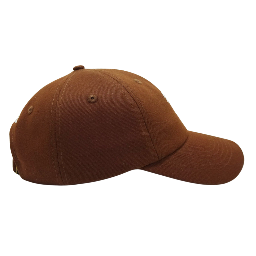 Embroidered Baseball Caps 6 Panel Brown Color Adjustable Metal Buckle for Man Woman for All Ages Hiking Ski Oudoors Event Unisex 6