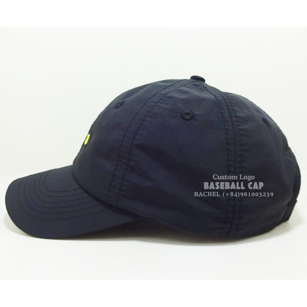 Embroidered Black Baseball Caps Dad Hat 6 Panel Unstructured Adjustable Plastic Magic Sticker Velcro For Promotions Event Unisex 4