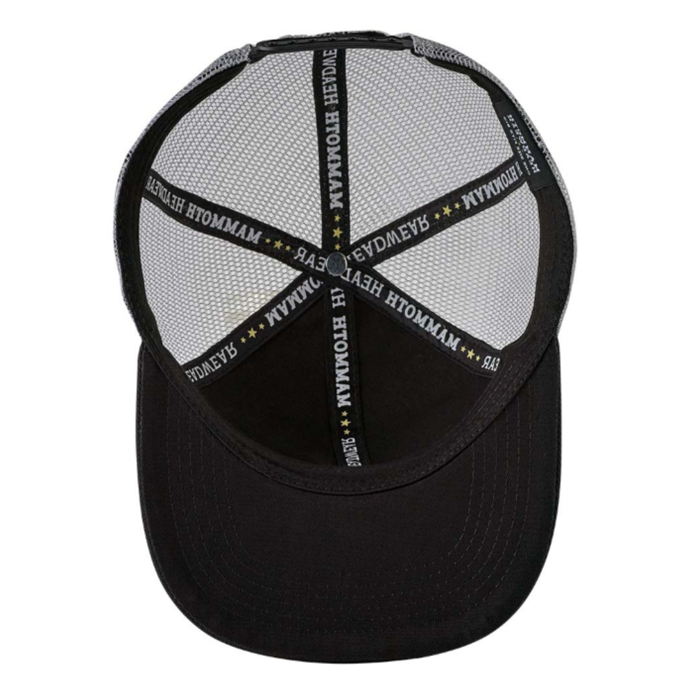Embroidered Gray Trucker Hats 6 Panels Custom Brim And Eyelets Custom Inner Tapes Structured Caps Flat Brim Snapback Closure OEM 4