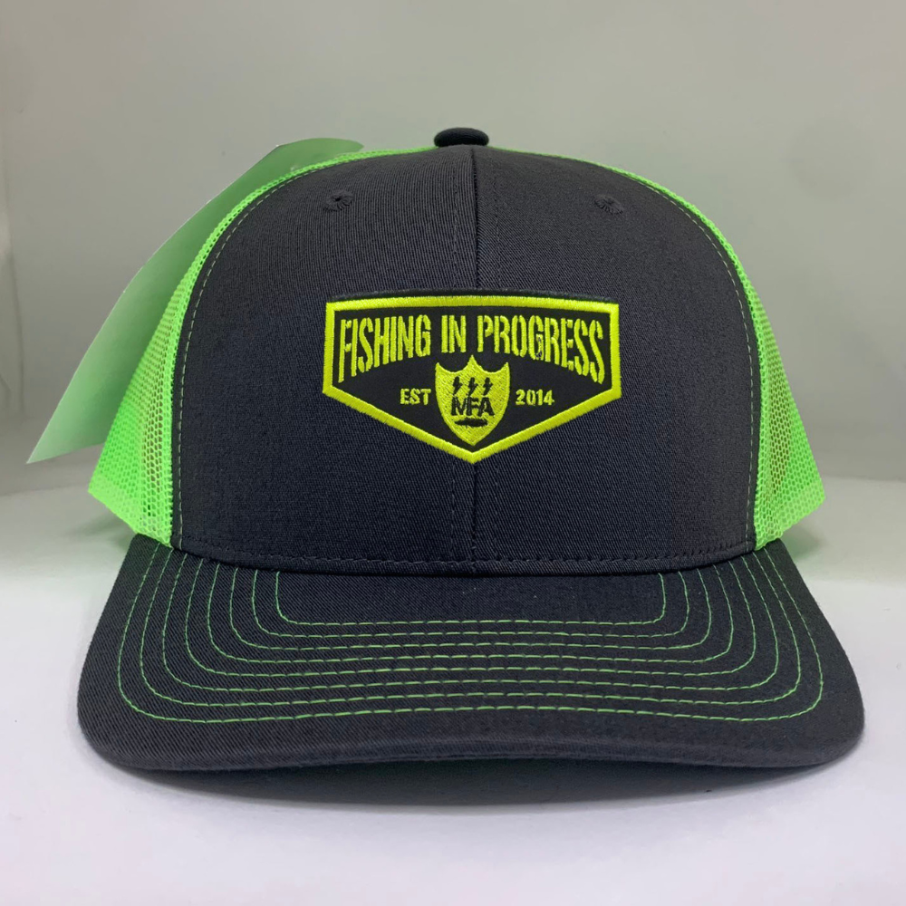 Embroidered Logo Patch 6 Panel Trucker Hats Neon Green Black Breathable Mesh Adjustable Single Row Buckle Structured Caps Unisex 2