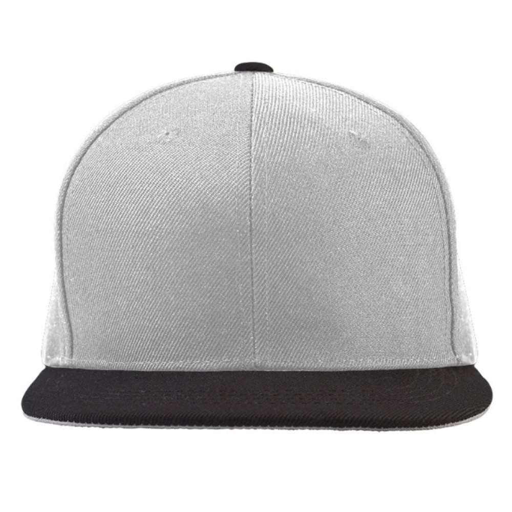 Embroidered Logo Patches 6 Panel Snapback High-Profile Flat Brim Gray/Black Structured Gorras Custom Button And Snapback Closure 3