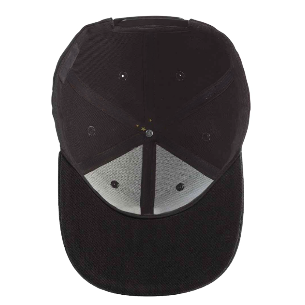 Embroidered Logo Patches 6 Panel Snapback High-Profile Flat Brim Gray/Black Structured Gorras Custom Button And Snapback Closure 6
