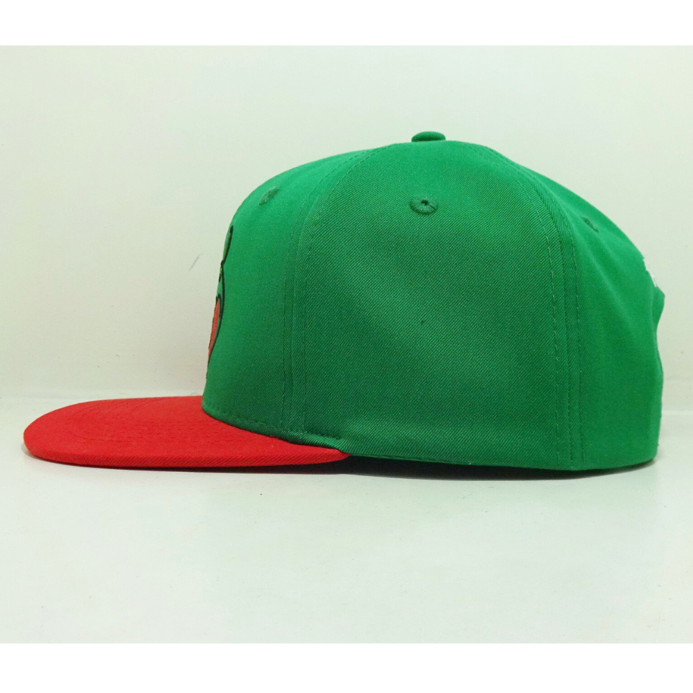 Embroidered Logo Snapback Caps 6 Panel Structured Hats Gorras Contrast Brim Color Red Green Adjustable Single Row Buckle Closure 4