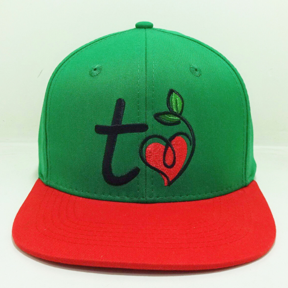 Embroidered Logo Snapback Caps 6 Panel Structured Hats Gorras Contrast Brim Color Red Green Adjustable Single Row Buckle Closure 2