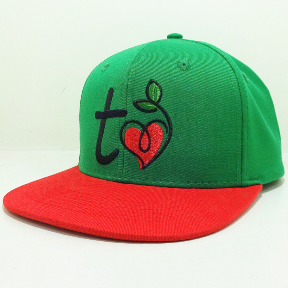 Embroidered Logo Snapback Caps 6 Panel Structured Hats Gorras Contrast Brim Color Red Green Adjustable Single Row Buckle Closure 3