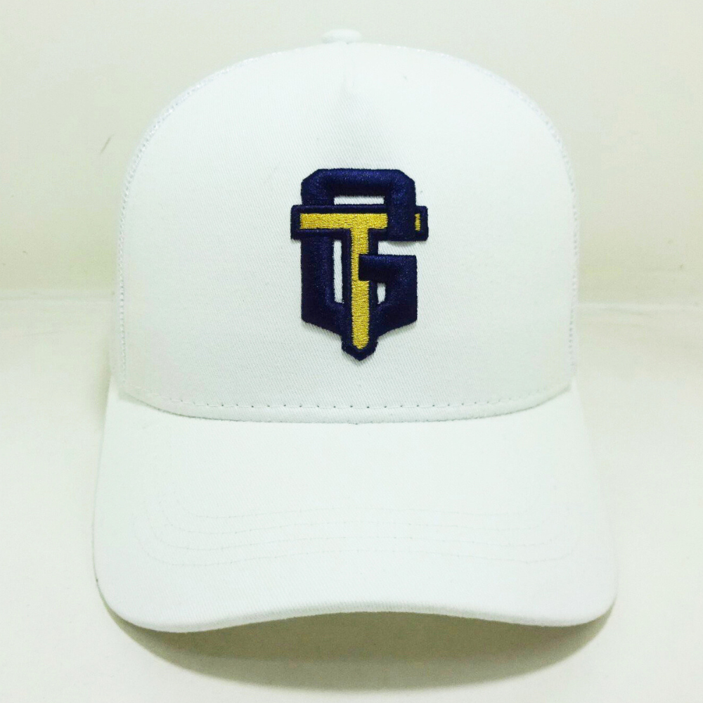Embroidered Logo Trucker Hat 6 Panels Structured Caps Gorras 6 Panel Curved Brim Printed Inner Tapes Adjustable Snapback Closure 1