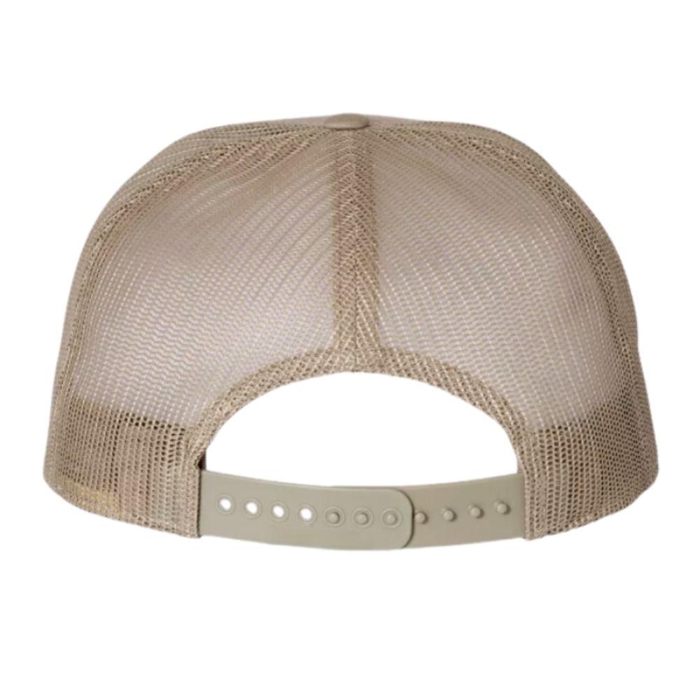 Embroidered Patch 7 Panel Trucker Hat Snapback Flat Brim Light and Dark Brown Custom Your Brand Logo for Business Promotions OEM 6