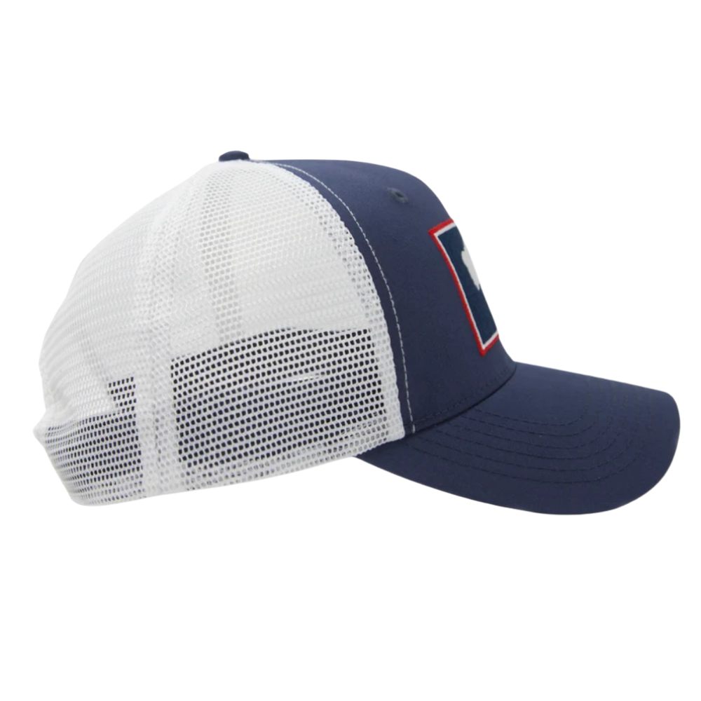 Embroidered Patch R 112FP/Y 6506 Trucker Hat Gorras 5 Panel Navy Blue/White Full Black Breathable Mesh Permacurv Visor Snapback 4