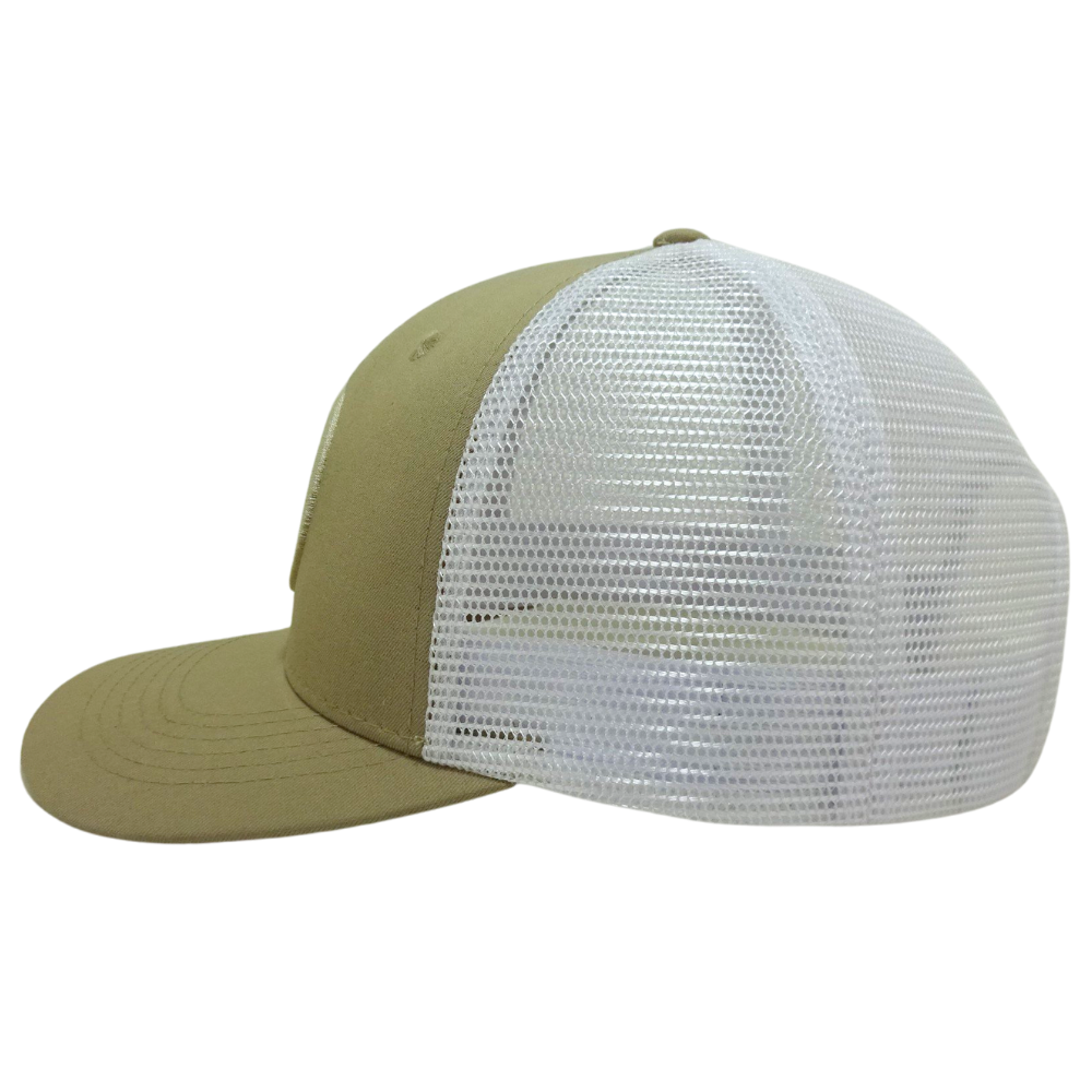 Embroidered Patch Trucker Hat Structured Brim White Mesh Single Breasted Buckle Label on Sweatband Unisex High Quality Wholesale 4