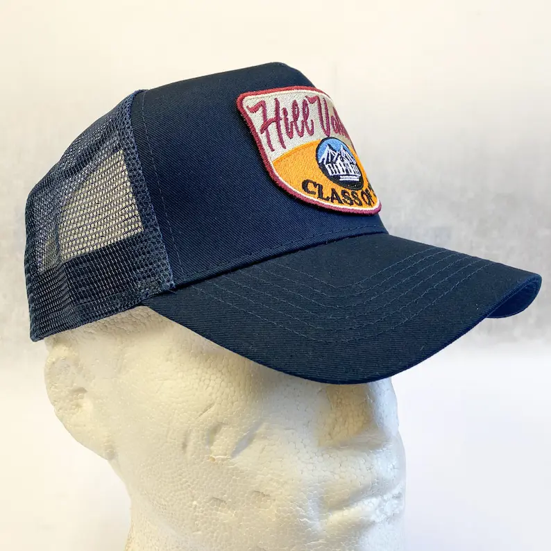Embroidered Patch Trucker Hat Vintage Style Vietnam Made Cap Adjustable Plain Mesh Back For Hunting Casual Brand Promotion L01 6