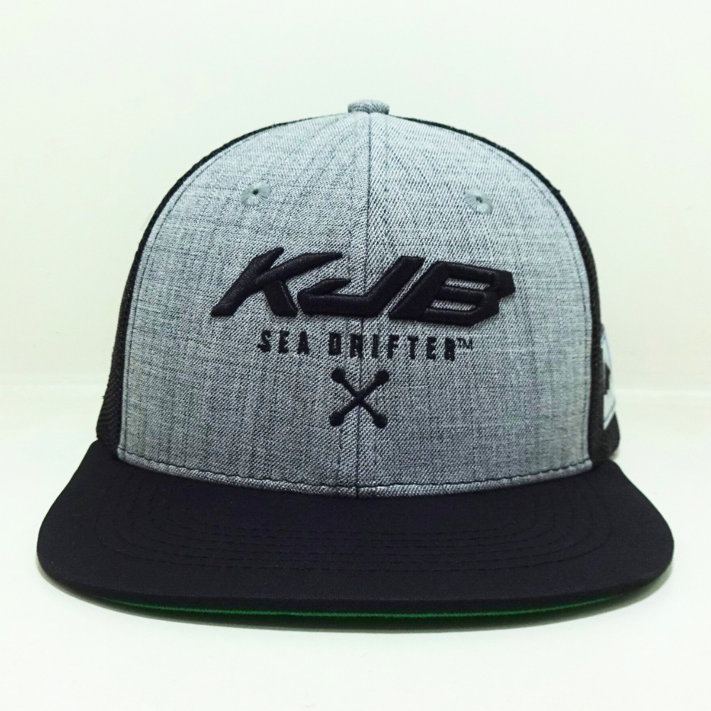 Embroidered Snapback Trucker Hats 6 Panel Structured Caps Custom Underbrim Color Gray/Black Printed Inner Tapes Snapback Closure 1