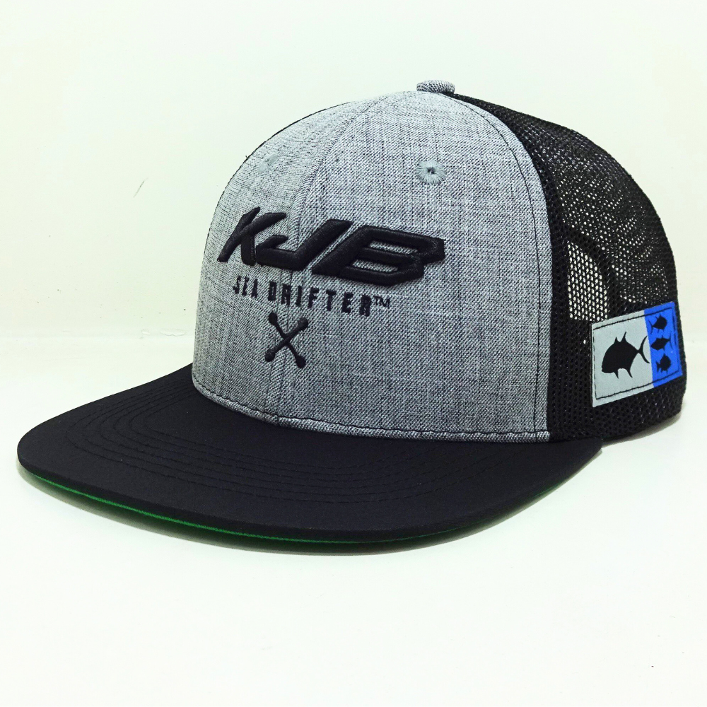 Embroidered Snapback Trucker Hats 6 Panel Structured Caps Custom Underbrim Color Gray/Black Printed Inner Tapes Snapback Closure 2