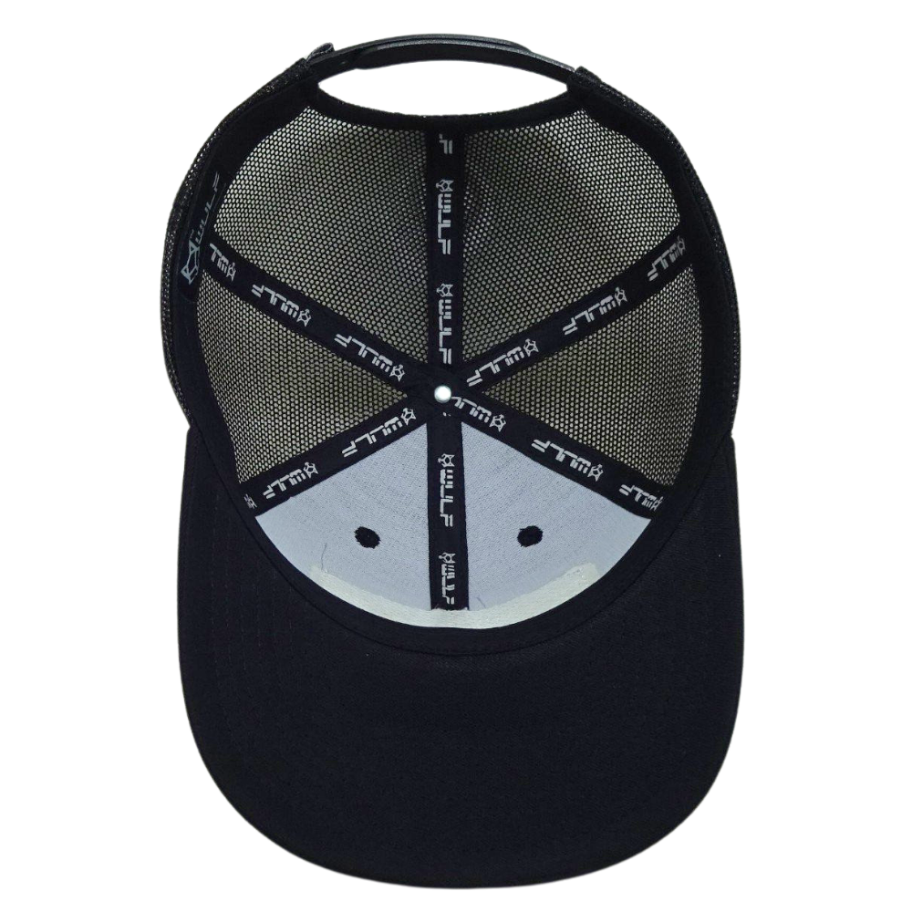 Embroidered Trucker Hats 6 Panel Structured Caps on Front and  Logo Left Side Solid Color Black Printed Inner Tapes for All Ages 6