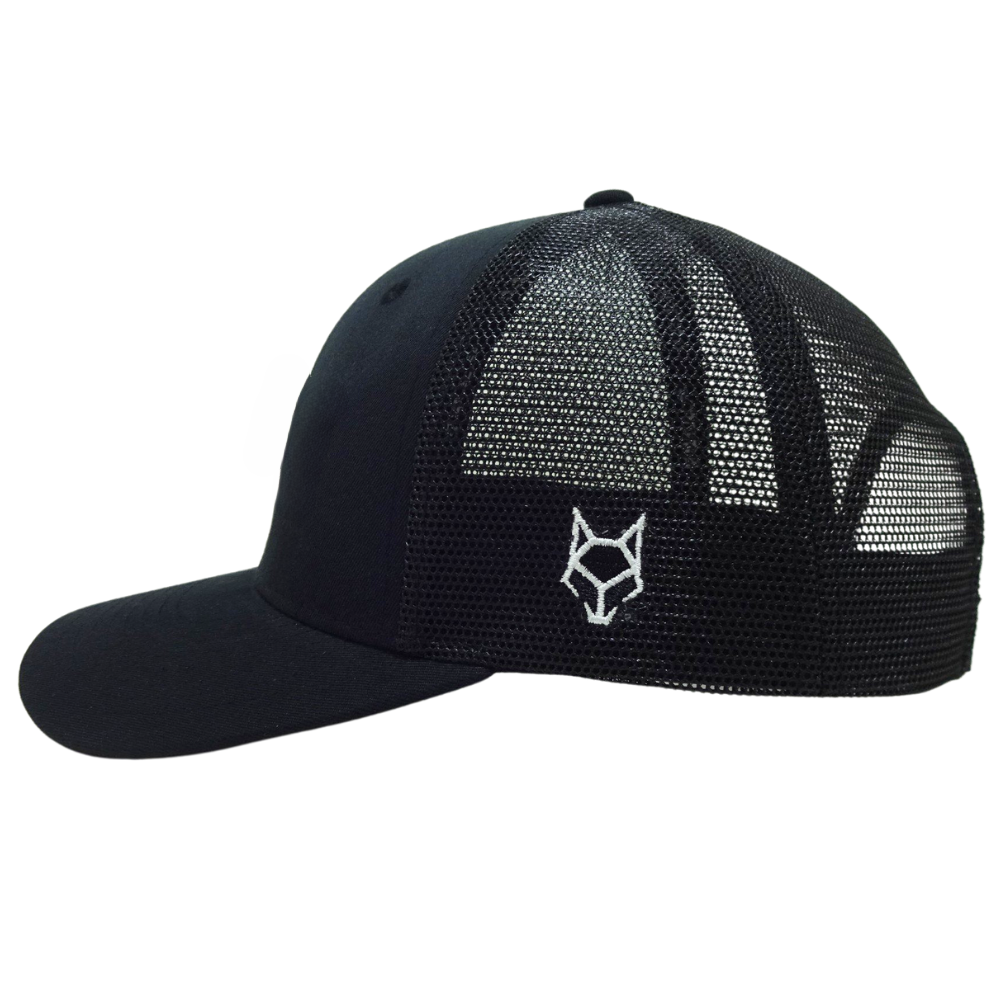 Embroidered Trucker Hats 6 Panel Structured Caps on Front and  Logo Left Side Solid Color Black Printed Inner Tapes for All Ages 4