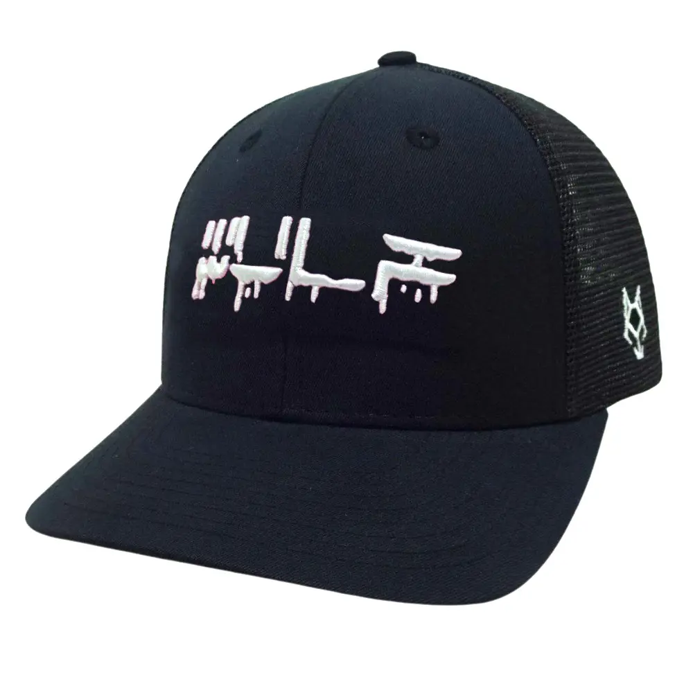 Embroidered Trucker Hats 6 Panel Structured Caps on Front and  Logo Left Side Solid Color Black Printed Inner Tapes for All Ages 3