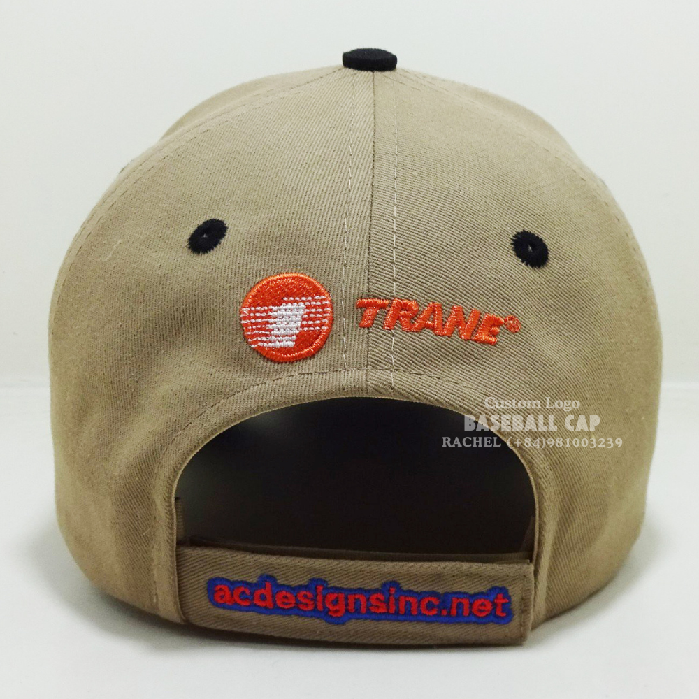 Embroidered Two-tone Baseball Caps 6 Panel Structured Hats Custom Eyelets Magic Sticker Velcro Adjustable Velcro Sporty Outdoors 6