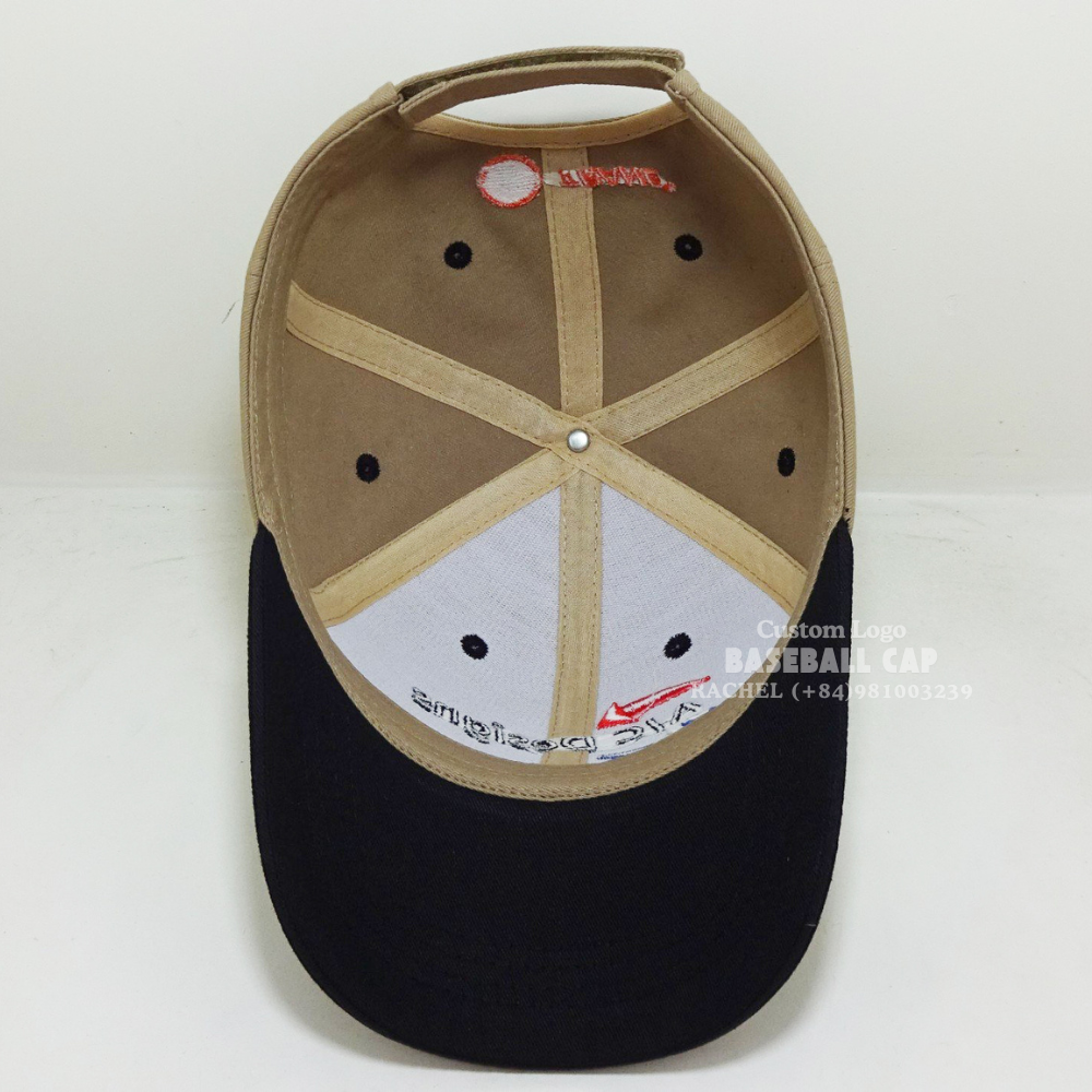 Embroidered Two-tone Baseball Caps 6 Panel Structured Hats Custom Eyelets Magic Sticker Velcro Adjustable Velcro Sporty Outdoors 5