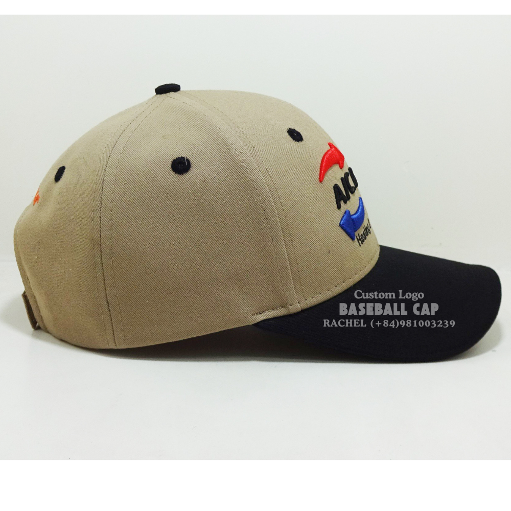 Embroidered Two-tone Baseball Caps 6 Panel Structured Hats Custom Eyelets Magic Sticker Velcro Adjustable Velcro Sporty Outdoors 4