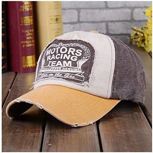 Embroidered Unstructured Baseball 6 Panel Cap Vintage Washed Distressed Baseball Cap With Buckle 5